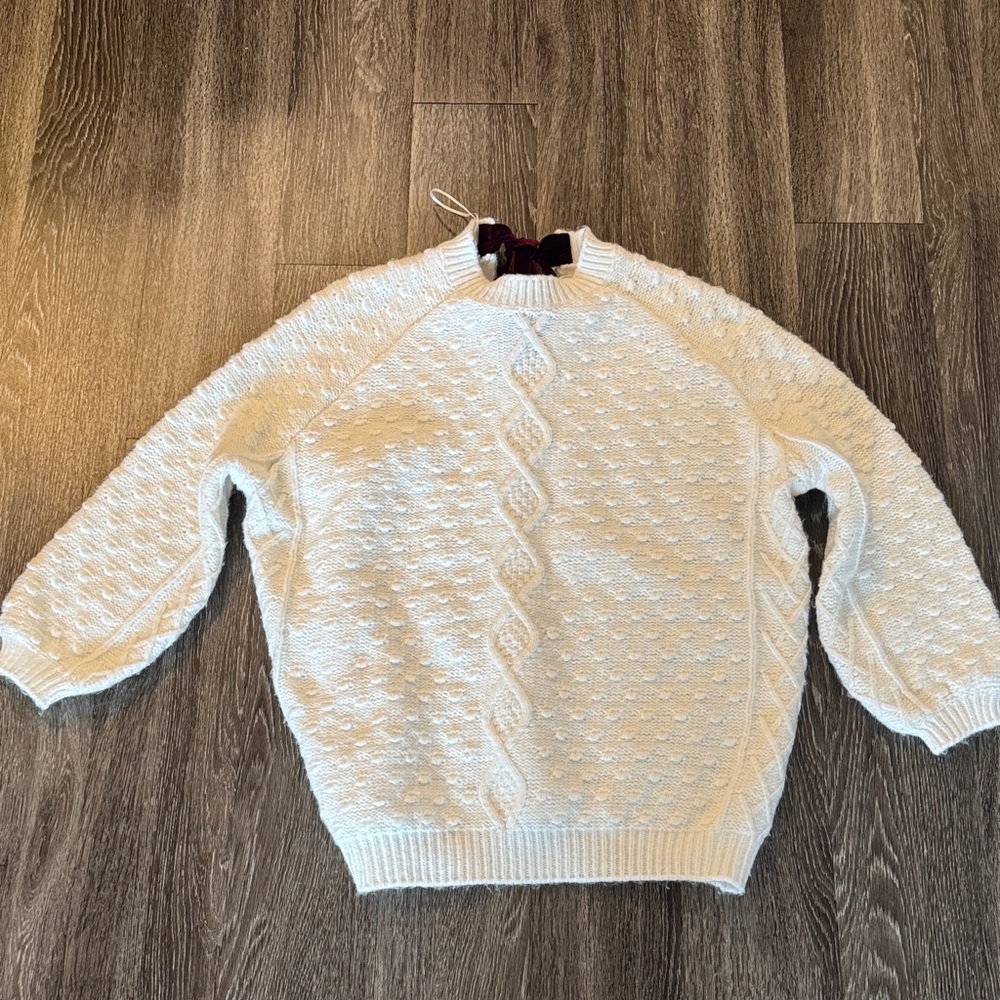 Altard State Lorena Velvet Bow Back Sweater